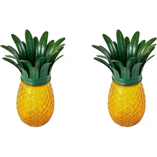 Conny Clever Solarlampen für Außen - 2 Stück Ananas Laterne Solarleuchte Wasserdicht LED für Garten Deko Geschenke, Terrasse, Rasen (warmweiß)