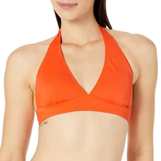 Amazon Essentials Damen Bikini-Badeanzug-Oberteil mit Leichter Unterstützung und gebundenem Neckholder (in Übergröße erhältlich), Orange, 46