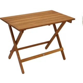 DEGAMO Gartentisch Klapptisch Beistelltisch Campingtisch Holztisch DANA 52x90cm, Akazie geölt - Braun