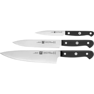 Zwilling Messer-Set »Gourmet«, (Set, 3 tlg., 1 Spickmesser 10 cm, 1 Fleischmesser 16 cm & 1 Kochmesser 20 cm), Made in Germany, FRIODUR eisgehärtete Klingen, Sonderschmelze, silberfarben