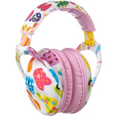 PROTEAR Gehörschutz,Kind Lärmschutz Kopfhörer Verstellbare Faltbare Ohrenschützer für Sportspiel mit SNR 28dB Hörschutz(Pink,Letter)