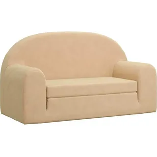 vidaXL Kinder-Schlafsofa 2-Sitzer Creme Weicher Plüsch - Creme