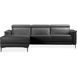 Home Affaire Ecksofa HOME AFFAIRE "LUND, L-Form, 261cm, man. o. elektr. Relaxfunktion (mit USB-A)", schwarz, B:261cm H:97cm T:179cm, Echtleder 100% Echtleder;Kunstleder 100% Polyurethan, Sofas, Ecksofa, und Kopfteilverstellung