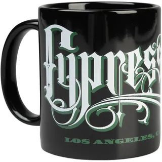 Grupo Erik Cypress Hill Logo Schwarz Tasse Kaffeebecher Kaffeetassen | Becher Teetasse Größe 9,5 x 8 cm - Fassungsvermögen 350 ml - Fanartikel Hip Hop Geschenke Merch Geschenke