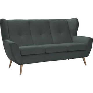 exxpo - sofa fashion "ALVESTA, Loungesofa, Küchensofa, hoher Sitzkomfort, Ohrenbackensofa", gemütliche Rückenlehne, mit Knopfheftung und hohen Holzfüßen, in Cord,