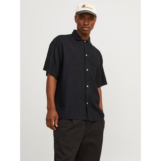 JACK & JONES Kurzarmhemd »JORFARO LINEN OVERSIZED SHIRT SS SN«, schwarz