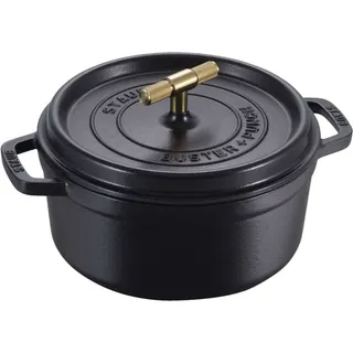 Staub La Cocotte Buster & Punch 24 cm rund, schwarz, Gusseisen - Schwarz