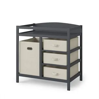 Vicco Wickelkommode Nunjo Anthrazit 85 x 87 cm mit Stoffschubladen , Holzwerkstoff , Rechteckig , 85x87x52 cm , Babymöbel & Kindermöbel, Babyzimmer, Wickelkommoden & Zubehör, Wickelkommoden