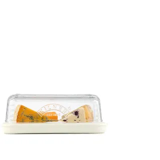 Kilner Käsedose mit Deckel und Keramikboden 8,5 x 23,4 x 15,3cm, Glasglocke mit abnehmbarer Silikonabdichtung für geruchsdichte Aufbewahrung von Käse, Spülmaschinengeeignete Glas Käseglocke