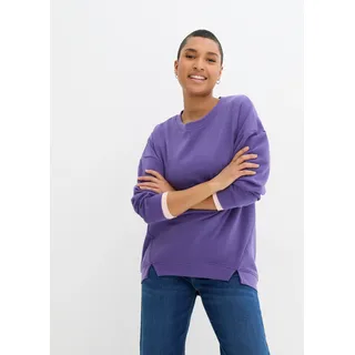 bonprix Sweatshirt »Oversize-Sweatshirt«, Oversize-Fit, Rundhalsform, kleine Seitenschlitze, lila