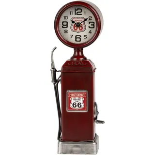 formano Metall Standuhr Tankstelle Retro Tischuhr 40 cm im Route 66 Design Quarz - Bunt