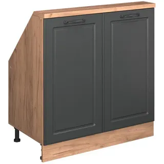 Vicco Dachschrägenschrank Rion Anthrazit Landhaus mit 2 Türen , Anthrazit, Honigeiche , Holzwerkstoff , 1 Fächer , Rechteckig , 80x83.8x46 cm , Kleinmöbel, Kommoden, Kommoden
