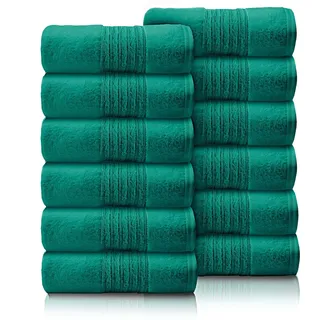 GC GAVENO CAVAILIA 12-teiliges Gesichtshandtuch-Set (30 x 30 cm) – 450 g/m2 Baumwoll-Waschlappen – schnell trocknend und sehr saugfähig, Fingerspitzen-Handtuch, Waschlappen für Badezimmer, Spa,