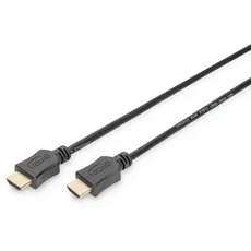 DIGITUS HDMI-Kabel - Full-HD - 3m - Ethernet, ARC, CEC, 3D, Dolby - Kompatibel mit PS4, PS5, Xbox Schwarz
