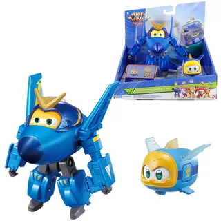 Super Wings Transforming Flugzeug Jerome & Pet, ca. 12 cm große verwandelbare Spiel-Figur mit ca. 4,3 cm großem Haustier, Spielzeug für Jungen und Mädchen im Alter von 3 4 5 6 7 8