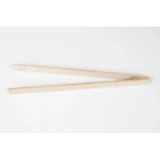 Grillzange Kochzange Grillwerkzeug Holz 10er Set – circa 32 cm lange Holzzangen