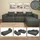 L-Sofa HWC-O54, Lounge-Couch mit Ottomane, erweiterbar modular rechts/links, Stoff/Textil 63x270x190