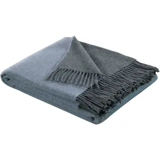 Biederlack Soft Impression im Doubleface-Look Plaid 130 x 170 cm Blau/Grau