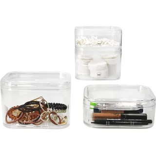 4tlg Set ELINA Utensilienboxen Aufbewahrungs-Dosen Korb Organizer Küche Büro Bad