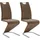 Freischwinger Kunstleder braun 2er Set