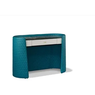 Schminktisch Turkis Holz Leder Schlafzimmer Konsolen Tische Design Schmink Luxus - Türkis