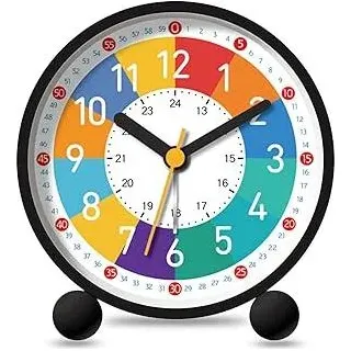 Sunshine smile wecker,Wecker mit Nachtlicht,Wecker Analog Ohne Ticken,Lernwecker Ohne Ticken,Batteriebetriebene Weckuhr