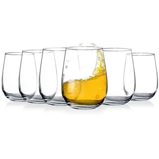 NORDIC SCHILLER Premium Trinkgläser Groß 475ml, 6er Set%100 BLEI FREI Weinglas, Wassergläser Spülmaschinenfest Coktailgläser Wasserglas Groß Weingläser, Trinkglas Water Glasses Caipirinha Gläser