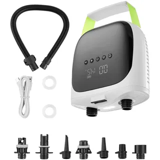 Vevor SUP Pumpe (20 PSI) mit USB-Ausgang SUP Pumpe mit Akku zweistufige SUP Luftpumpe automatischer Abschaltung & LED Licht, Aufblasen & Entleeren ideal für aufblasbare Paddleboards Zelte