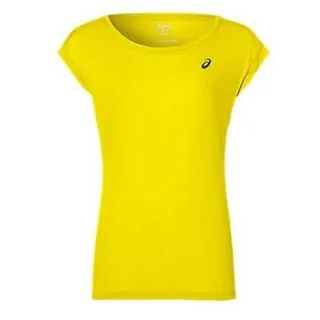 Kurzärmliges Sport T-Shirt Asics Layering Top Damen Gelb Größe: S