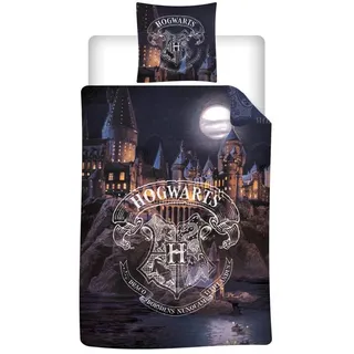 Bettwäsche Harry Potter Hogwarts, Poly-Baumwolle, wendbar, 140 x 200 cm + Kissenbezug 65 x 65 cm