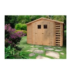 Timbela Gartenhaus Holz mit Schupen und Brennholzregal M389 5,47 m2 ohne Boden