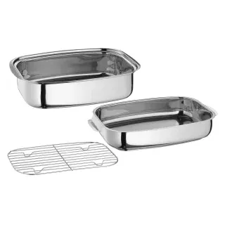 Küchenprofi Multibräter Set, 3 teilig, Schmorrtopf zum Braten, Schmoren und Dünsten, inkl. Gittereinsatz zum Dämpfen, Volumen: 3,6 Liter