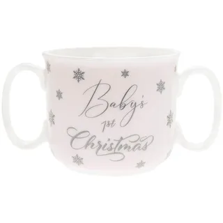 Baby's 1st Weihnachten Doppel Griff Becher Geschenk - Pink