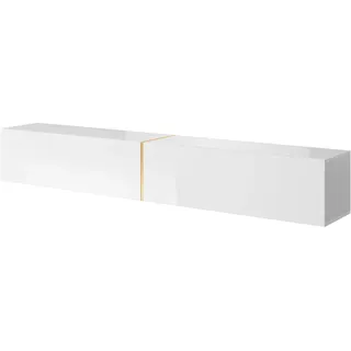 Selsey Bisira TV-Lowboard 200 cm Weiß/Gold MDF