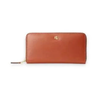 Lauren Ralph Lauren für Damen. 432876730004 Kontinentale Brieftasche aus braunem Leder (OSFA), Beige, Lässig