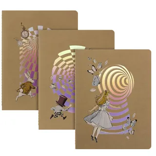 Moleskine Notizbuch Alice im Wunderland Cahier XL 3er-Set liniert
