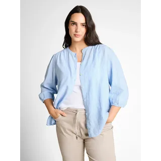 TOM TAILOR PLUS Schluppenbluse mit Streifen-Design, fjord blau irregular stripe