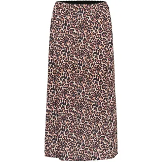 KAFFE Midirock "Rock KAlucille", schwarz, braun leopard