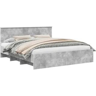vidaXL Bettrahmen mit Kopfteil Beton Grau 180 x 200 cm Holzwerkstoff - Grau