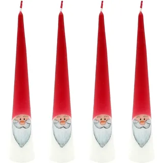 Dekohelden24 Adventskerzen 25 cm 4 St. weiß-rot