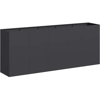 vidaXL Pflanzkübel Schwarz 200x40x80 cm Kaltgewalzter Stahl