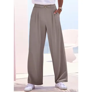 LASCANA Schlupfhose "aus bügelfreier Ware mit weitem Bein" Sommerhose, sommerlich elegant, Business chic, taupe