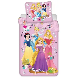 Disney Princess Bettbezug 160 x 200 cm - 70 x 80 cm - Gelb