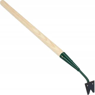 KADAX Gartenhacken "Balgau", Unkrautentferner aus Metall mit Stiel aus Holz, Weeder mit zwei Klingen, Grün, 69 cm
