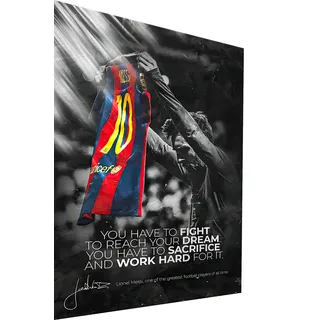 Magic Canvas Art Lionel Messi Fight Pop Art Leinwandbild 1- teilig Hochwertiger Kunstdruck Wandbilder – B8384, Material: Poster ungerahmt, Größe: 40 x 30 cm