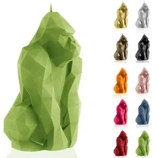 Candellana Handmade Gorilla Low-Poly Kerze Geschenk- Lustig - Dekorative Kerze - Home Décor - Geschenke für Freunde - Baumwolle Docht - Brenndauer 79h - Lime Kerze