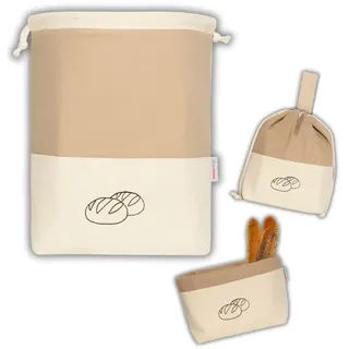 slowroom Brotbeutel & Brotkorb Stoff, 32 x 35 cm, Cafe Latte