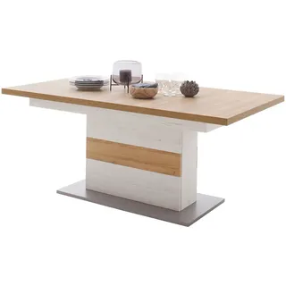 Mid.you Esstisch , Eichefarben, Pinienfarben , Holzwerkstoff , rechteckig , Säule , 100x77x180-280 cm , ausziehbar , Esszimmer, Esstische, Esstische ausziehbar