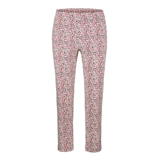 Schlupfhose GOLDNER "Elastische Druckhose LOUISA bunt", Damen, Gr. 42, N-Gr, bunt (bunt, gemustert), Obermaterial: 65% Baumwolle CO. 31% Polyamid PA. 4% Elasthan EL., Hosen Schlupfhose, Aufschlag am Beinabschluss