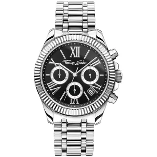 THOMAS SABO Chronograph »DIVINE CHRONO« Quarzuhr, Armbanduhr, Damen, Datum, Stoppfunktion, 12/24-Std.-Anzeige, silberfarben